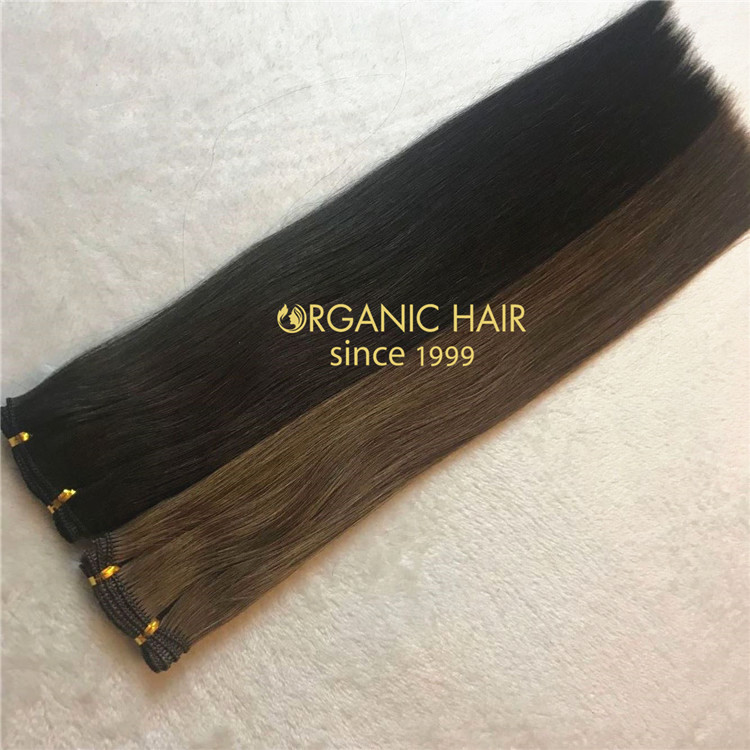 Full cuticle dark color real human hand-tied weft A134